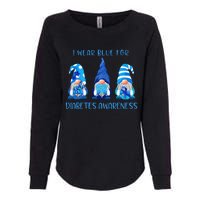 I Wear Blue For Diabetes Awareness Gnomes Peace Love Cure Womens California Wash Sweatshirt