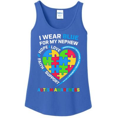 I Wear Blue For My Nephew Autism Awareness Month Uncle Aunt Gift Ladies Essential Tank