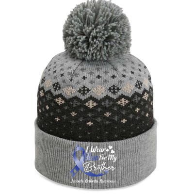 I Wear Blue For My Brother Juvenile Arthritis Awareness Great Gift The Baniff Cuffed Pom Beanie