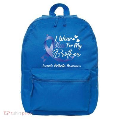 I Wear Blue For My Brother Juvenile Arthritis Awareness Great Gift 16 in Basic Backpack