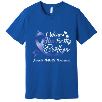 I Wear Blue For My Brother Juvenile Arthritis Awareness Great Gift Premium T-Shirt