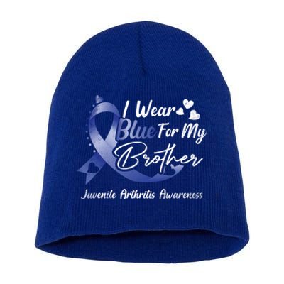 I Wear Blue For My Brother Juvenile Arthritis Awareness Great Gift Short Acrylic Beanie