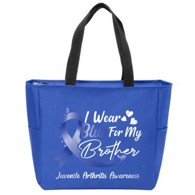 I Wear Blue For My Brother Juvenile Arthritis Awareness Great Gift Zip Tote Bag