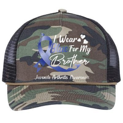 I Wear Blue For My Brother Juvenile Arthritis Awareness Great Gift Retro Rope Trucker Hat Cap