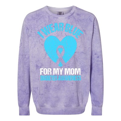 I Wear Blue For My Mom Diabetes Awareness Toddler Colorblast Crewneck Sweatshirt