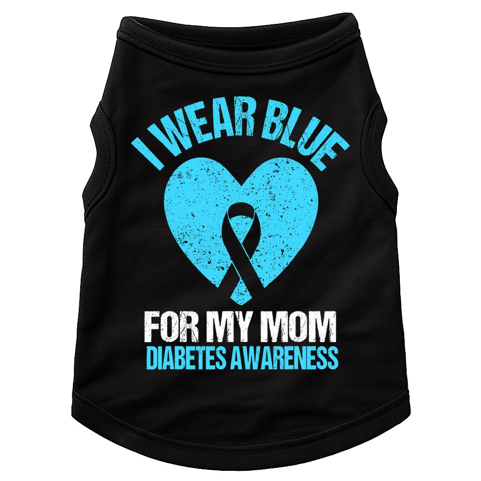 I Wear Blue For My Mom Diabetes Awareness Toddler Doggie Tank