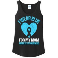 I Wear Blue For My Mom Diabetes Awareness Toddler Ladies Essential Tank