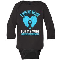 I Wear Blue For My Mom Diabetes Awareness Toddler Baby Long Sleeve Bodysuit