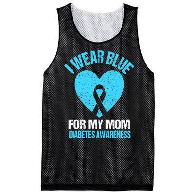 I Wear Blue For My Mom Diabetes Awareness Toddler Mesh Reversible Basketball Jersey Tank