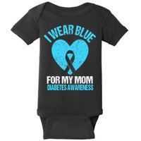 I Wear Blue For My Mom Diabetes Awareness Toddler Baby Bodysuit