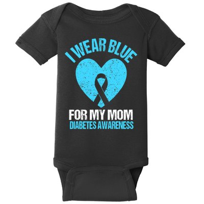 I Wear Blue For My Mom Diabetes Awareness Toddler Baby Bodysuit