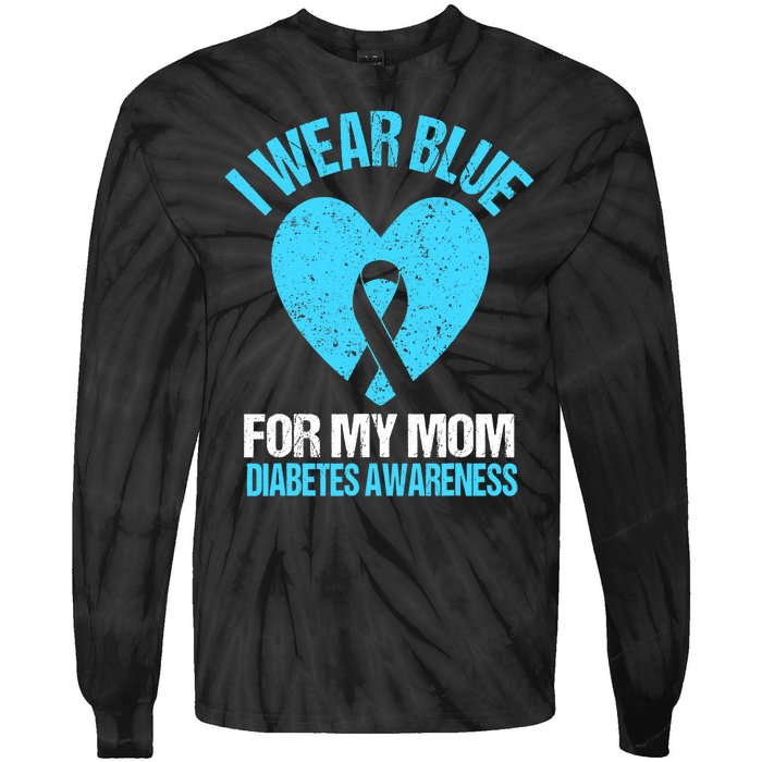 I Wear Blue For My Mom Diabetes Awareness Toddler Tie-Dye Long Sleeve Shirt