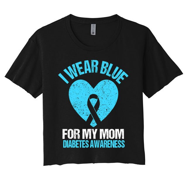 I Wear Blue For My Mom Diabetes Awareness Toddler Crop Top