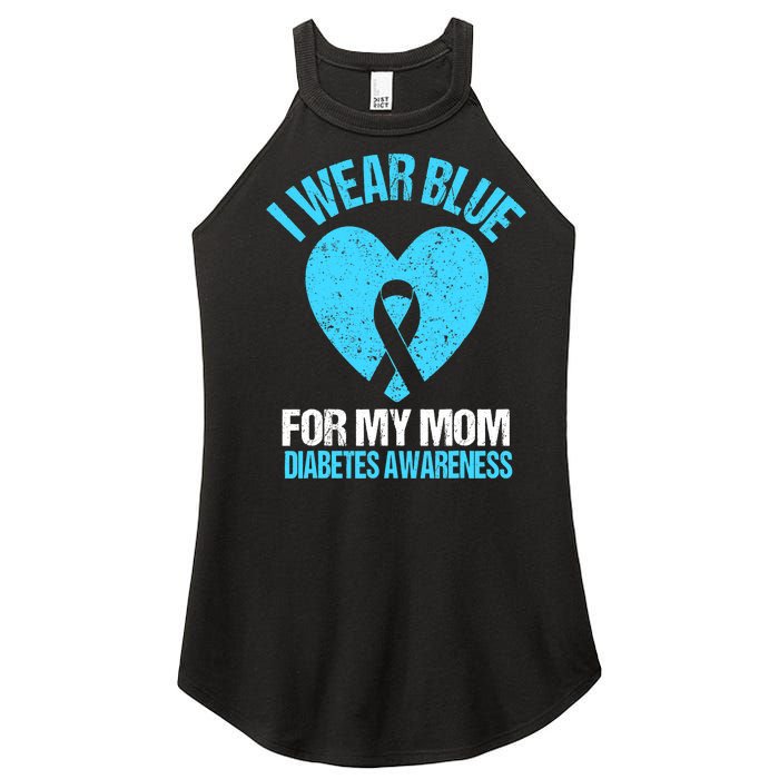 I Wear Blue For My Mom Diabetes Awareness Toddler Women's Perfect Tri Rocker Tank