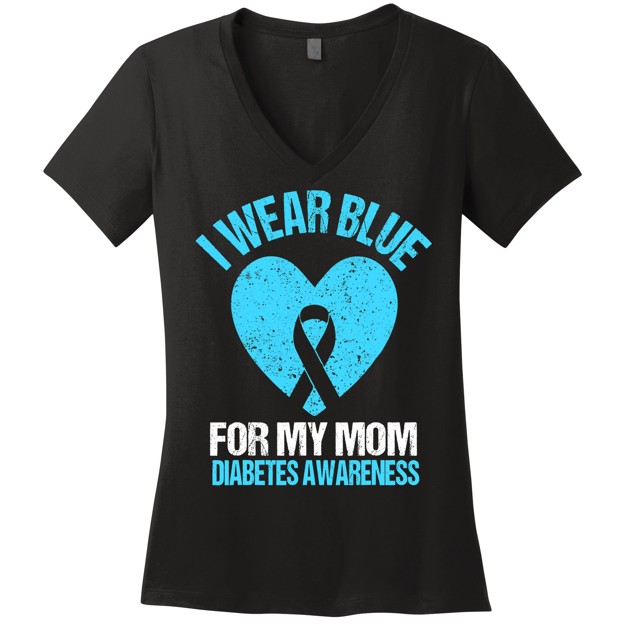 I Wear Blue For My Mom Diabetes Awareness Toddler Women's V-Neck T-Shirt