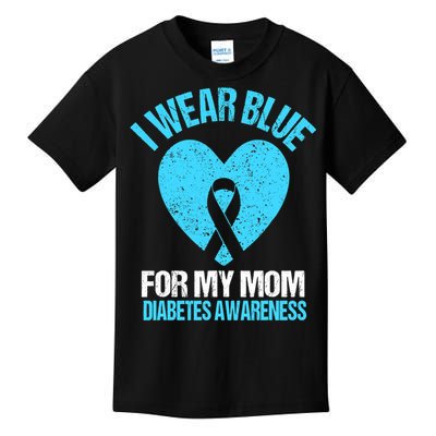 I Wear Blue For My Mom Diabetes Awareness Toddler Kids T-Shirt