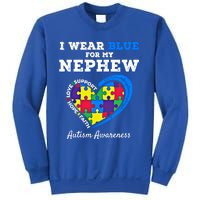 I Wear Blue For My Nephew Autism Awareness Uncle Aunt Puzzle Cute Gift Sweatshirt