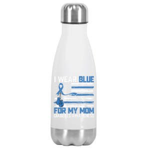 I Wear Blue For My Mom Diabetes Awareness Month Gift Stainless Steel Insulated Water Bottle