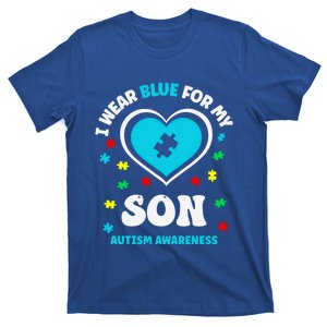 I Wear Blue For My Son Adhd April Autism Awareness Day 2024 Cool Gift T-Shirt