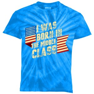 I Was Born In The Middle Class Trump 2024 Kids Tie-Dye T-Shirt