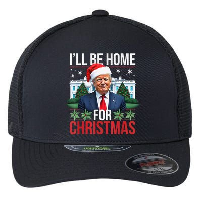 I Will Be Home For Christmas Funny Trump Gift Flexfit Unipanel Trucker Cap