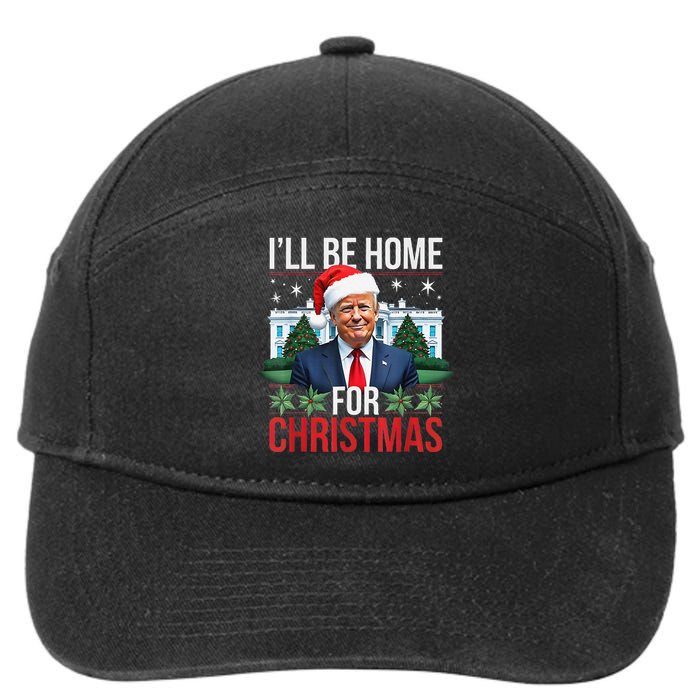 I Will Be Home For Christmas Funny Trump Gift 7-Panel Snapback Hat