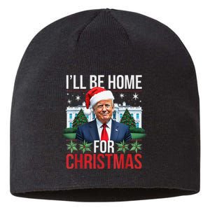 I Will Be Home For Christmas Funny Trump Gift Sustainable Beanie