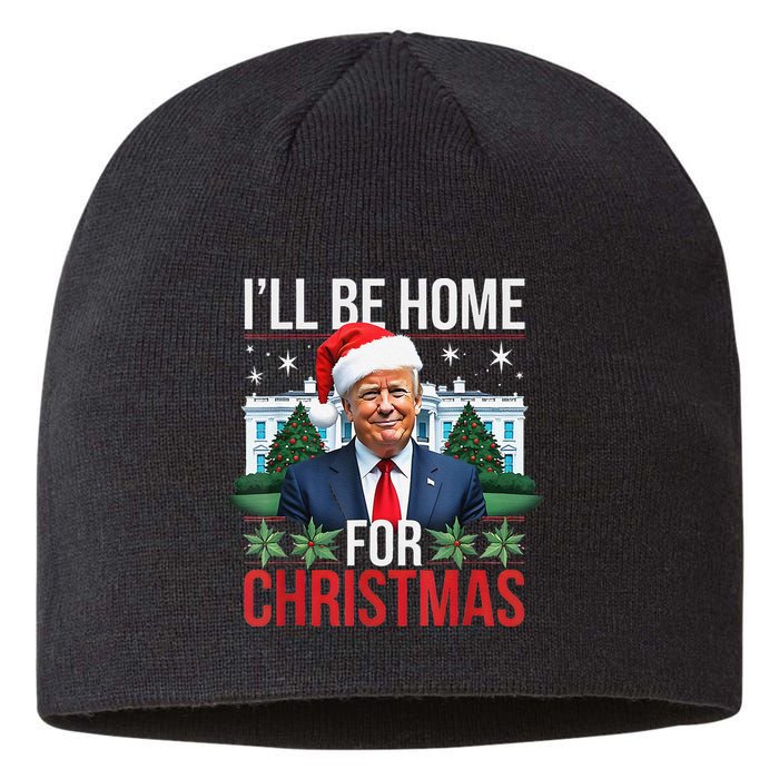 I Will Be Home For Christmas Funny Trump Gift Sustainable Beanie