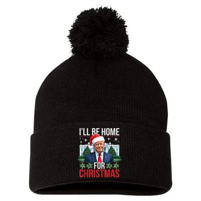 I Will Be Home For Christmas Funny Trump Gift Pom Pom 12in Knit Beanie