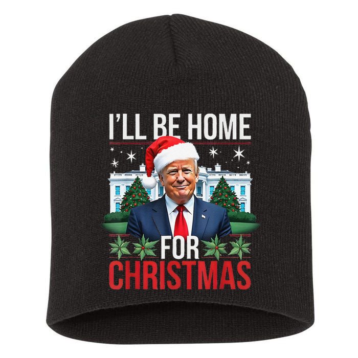 I Will Be Home For Christmas Funny Trump Gift Short Acrylic Beanie