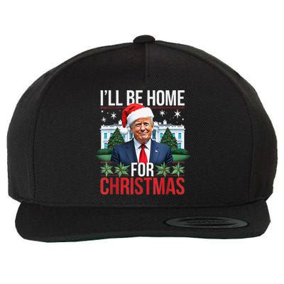 I Will Be Home For Christmas Funny Trump Gift Wool Snapback Cap