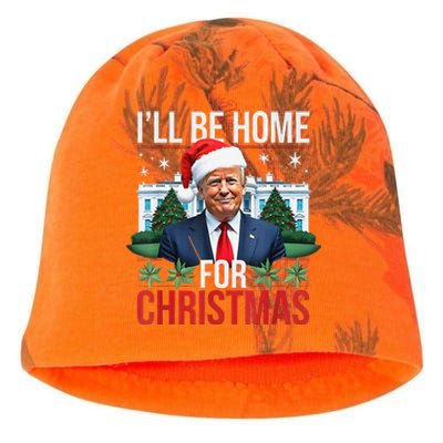 I Will Be Home For Christmas Funny Trump Gift Kati - Camo Knit Beanie