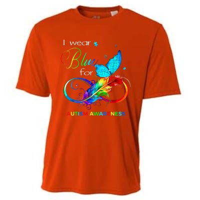 I Wear Blue For Autism Awareness Month Women Cooling Performance Crew T-Shirt