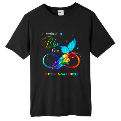 I Wear Blue For Autism Awareness Month Women Tall Fusion ChromaSoft Performance T-Shirt