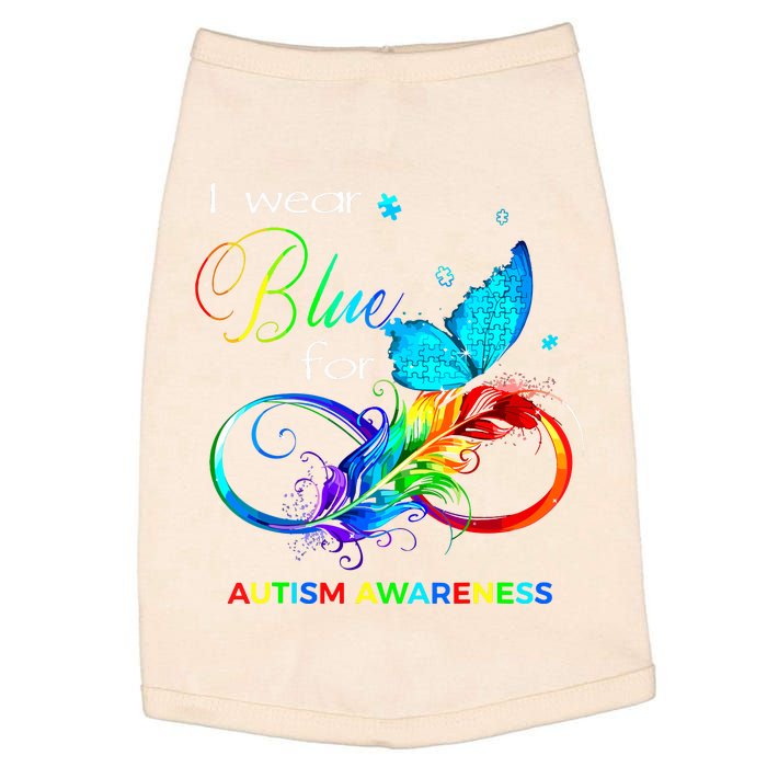 I Wear Blue For Autism Awareness Month Women Doggie Tank