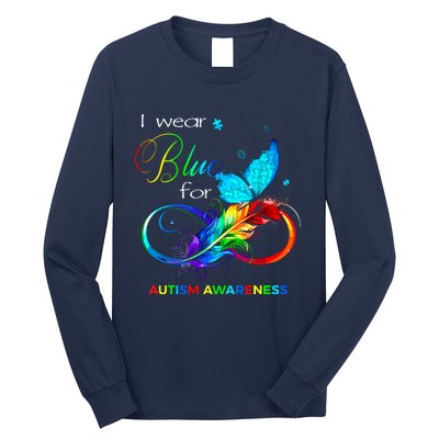 I Wear Blue For Autism Awareness Month Women Long Sleeve Shirt