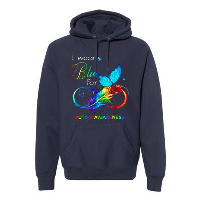 I Wear Blue For Autism Awareness Month Women Premium Hoodie