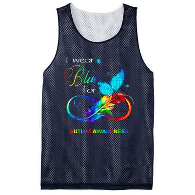 I Wear Blue For Autism Awareness Month Women Mesh Reversible Basketball Jersey Tank