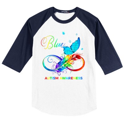 I Wear Blue For Autism Awareness Month Women Baseball Sleeve Shirt