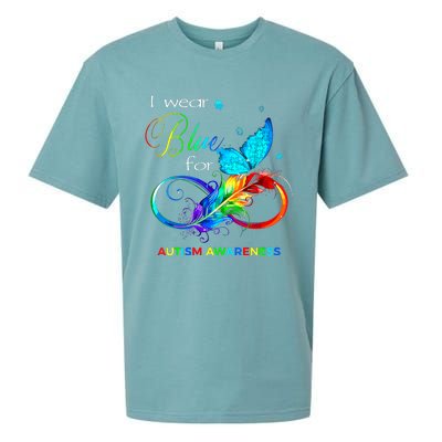 I Wear Blue For Autism Awareness Month Women Sueded Cloud Jersey T-Shirt