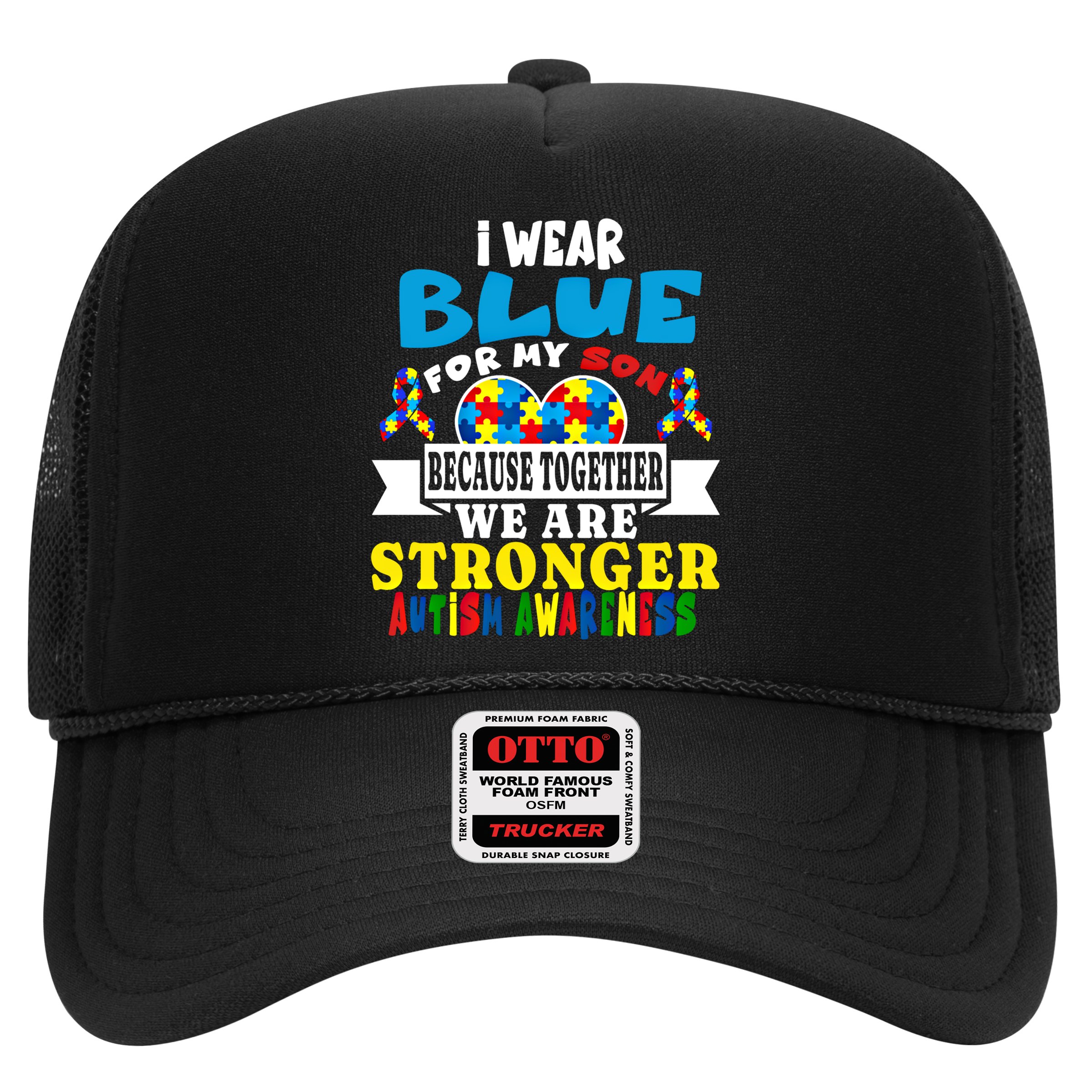 I Wear Blue For My Son Autism Awareness Day Dad Mom Funny Gift Hat