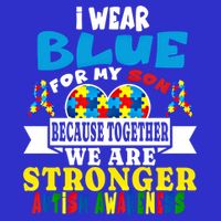 I Wear Blue For My Son Autism Awareness Day Dad Mom Funny Gift Baby Bodysuit