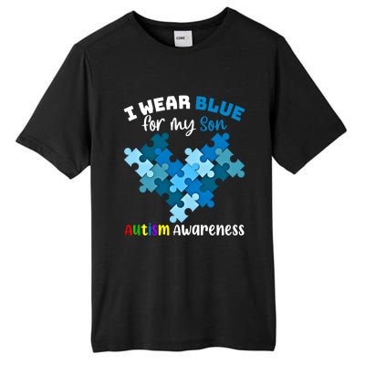 I Wear Blue For My Son Autism Awareness Family Matching Gift Tall Fusion ChromaSoft Performance T-Shirt