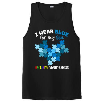 I Wear Blue For My Son Autism Awareness Family Matching Gift PosiCharge Competitor Tank