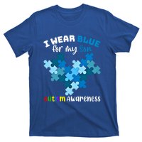 I Wear Blue For My Son Autism Awareness Family Matching Gift T-Shirt