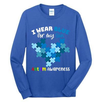 I Wear Blue For My Son Autism Awareness Family Matching Gift Tall Long Sleeve T-Shirt