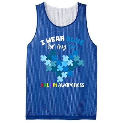 I Wear Blue For My Son Autism Awareness Family Matching Gift Mesh Reversible Basketball Jersey Tank