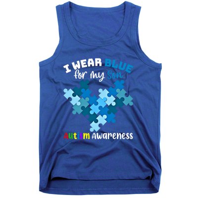 I Wear Blue For My Son Autism Awareness Family Matching Gift Tank Top