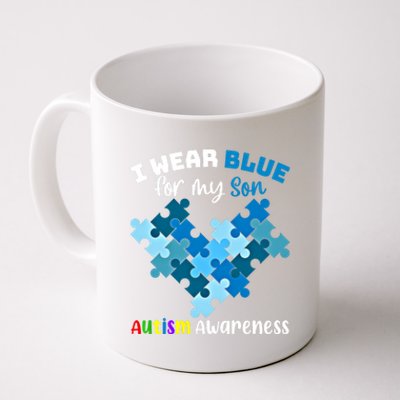 I Wear Blue For My Son Autism Awareness Family Matching Gift Coffee Mug