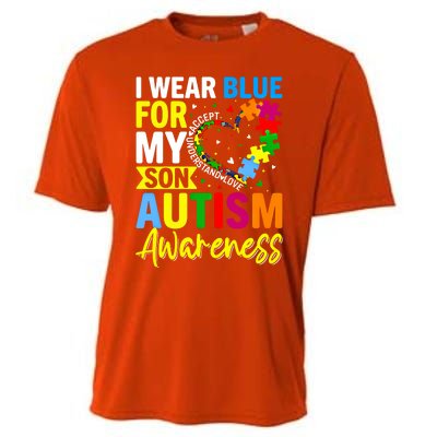 I Wear Blue For My Son Autism Awareness Graphic Gift Cooling Performance Crew T-Shirt